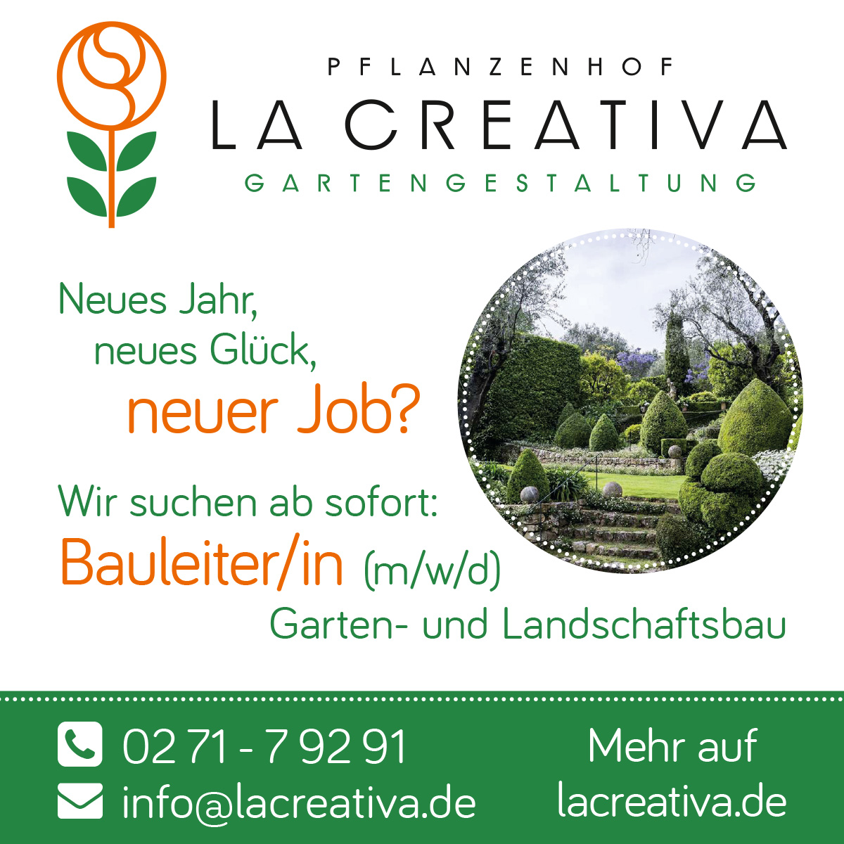 Wir brauchen tatkräftige Unterstützung im Team unseres Pflanzenhofes La Creativa in Netphen Dreis-Tiefenbach (Vollzeit/Teilzeit) zur Schaffung neuer, grüner Welten!